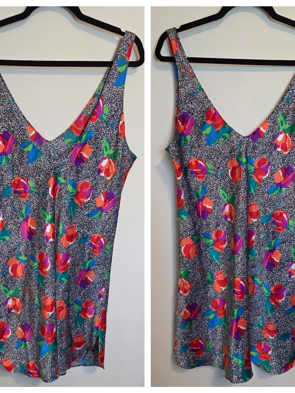 Floral Multicolor V-Neck Slip Dress